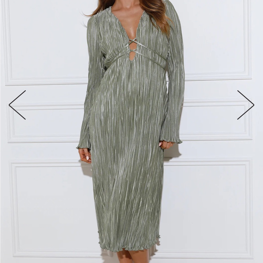 sage green midi dress